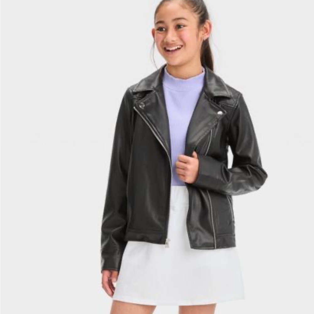 Faux leather jacket size 6